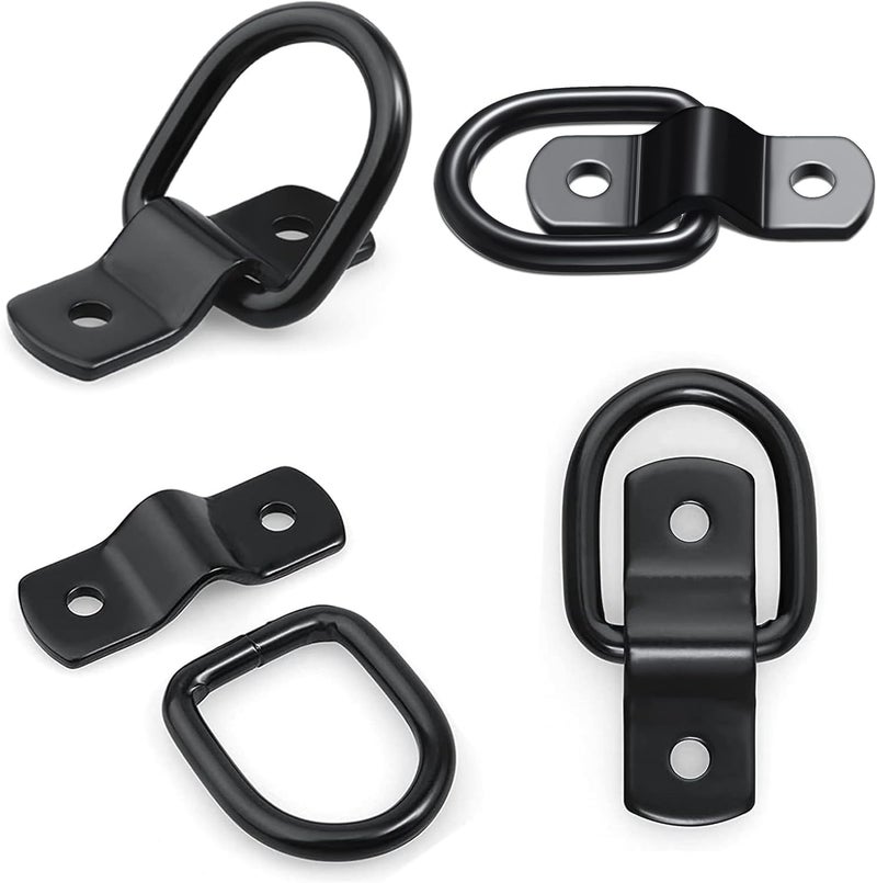 VEEBELL 24 Pack D Rings Tie Down Anchors Hooks Heavy Duty 1/4" Trailer Anchor Lashing Rings 2400 lbs for Trailer Truck Bed Cargo Bracket Enclosed Points Pickup Camper Tie Down Straps - Image 4